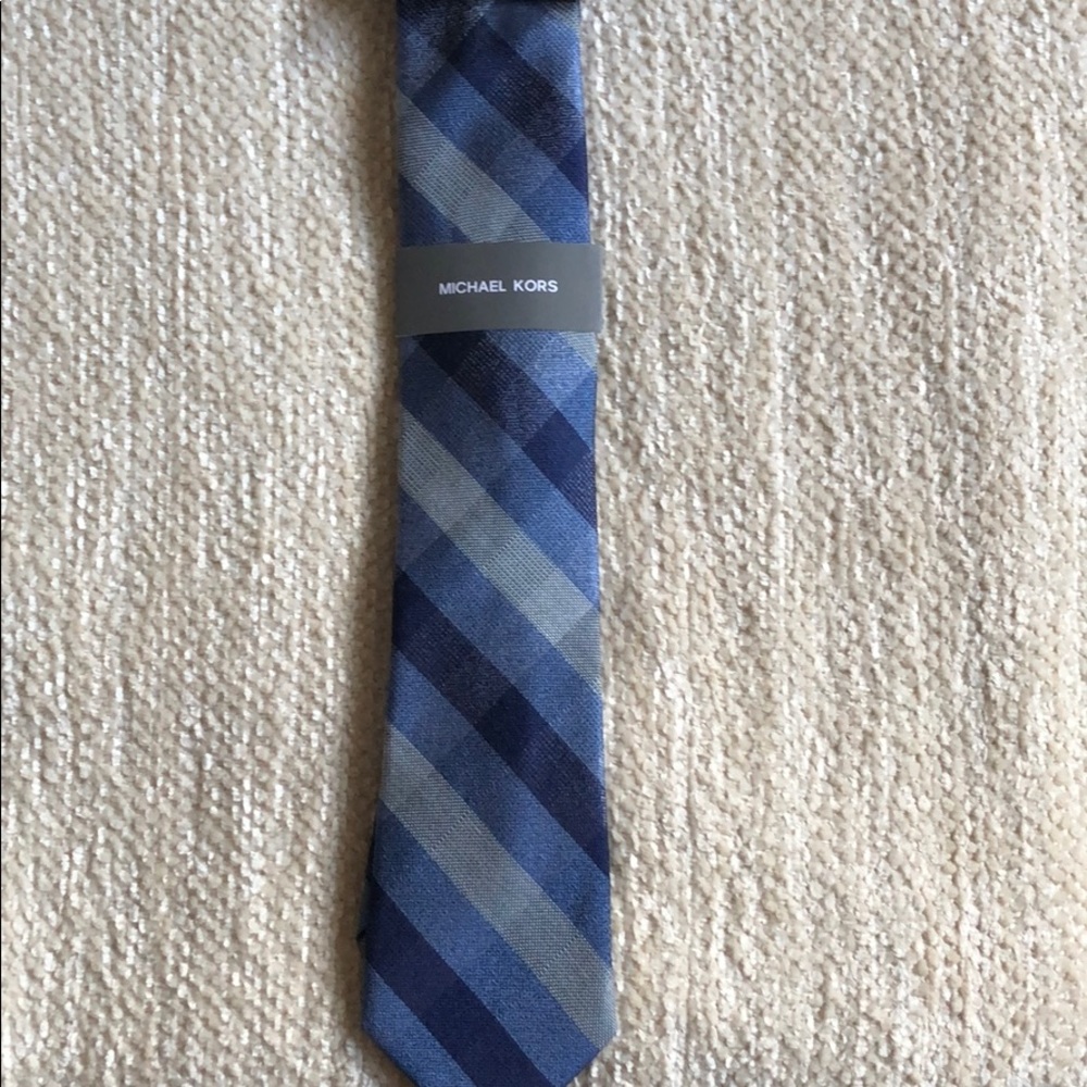 Michael Kors Tie. New! Blue Plaid.